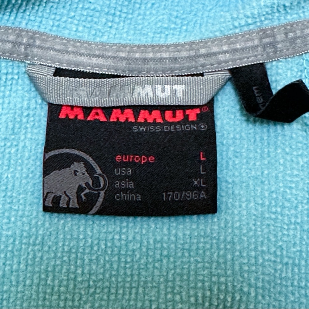 Mammut Women’s Calispell Fleece Hooded Jacket Light Pacific Melange Aqua UPF 50+ - Picture 5 of 14